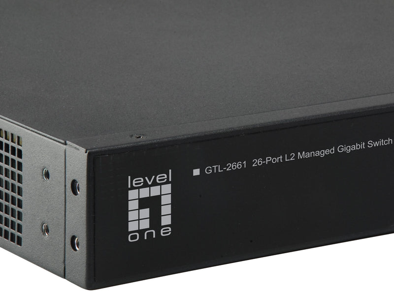 LevelOne GTL-2661 KILBY 26-Port L2 Managed Gigabit Switch 24 Gigabit RJ45 Ports 2 x 10G SFP+ Uplinks