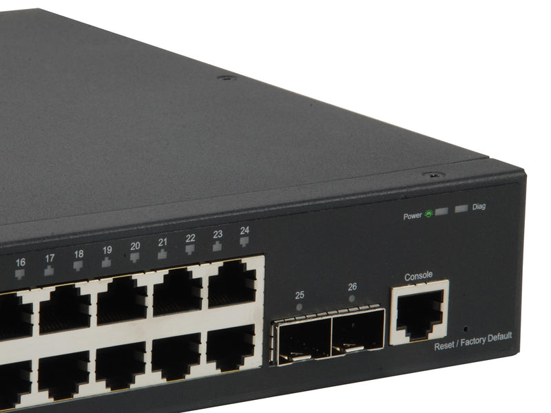 LevelOne GTL-2661 KILBY 26-Port L2 Managed Gigabit Switch 24 Gigabit RJ45 Ports 2 x 10G SFP+ Uplinks