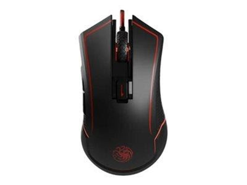 Lexip X TSUME - Targaryen Game of Thrones - mouse - ceramic skates - Wi-Fi USB - black red - Maus (Rot)