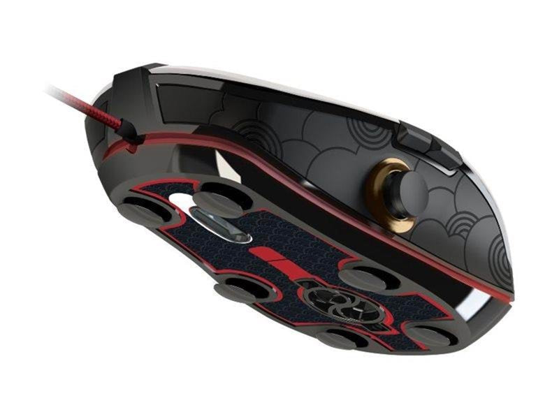 Lexip X Ubisoft - Assassin's Creed Shadows - mouse - with thumb joystick and ceramic skates - white red black gold - Maus (Schwarz)