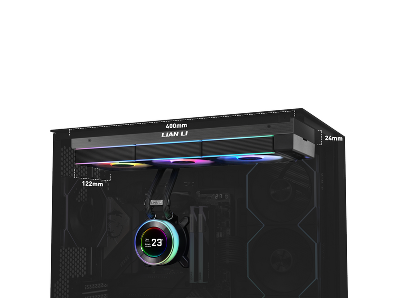 Lian Li Hydroshift II LCD-C 360CL Black - CPU-Wasserkühlung - Max 28 dBA