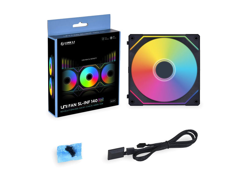Lian Li UNI FAN SL-INF - Gehäuselüfter - 140mm - Schwarz mit RGB LED - 28 dBA