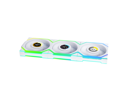 Lian Li UNI FAN SL Wireless LCD (3-pack) - Gehäuselüfter - 120mm - Weiß mit RGB LED - 30 dBA