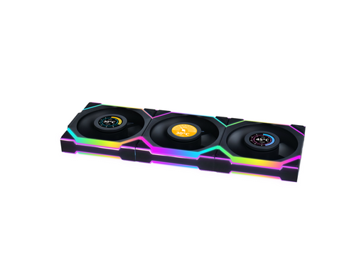 Lian Li UNI FAN SL Wireless LCD Reverse (3-pack) - Gehäuselüfter - 120mm - Schwarz mit RGB LED - 31 dBA