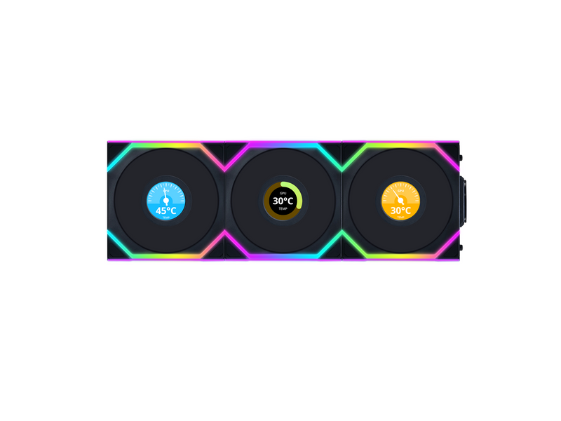 Lian Li UNI FAN SL Wireless LCD Reverse - Gehäuselüfter - 120mm - Schwarz mit RGB LED - 31 dBA