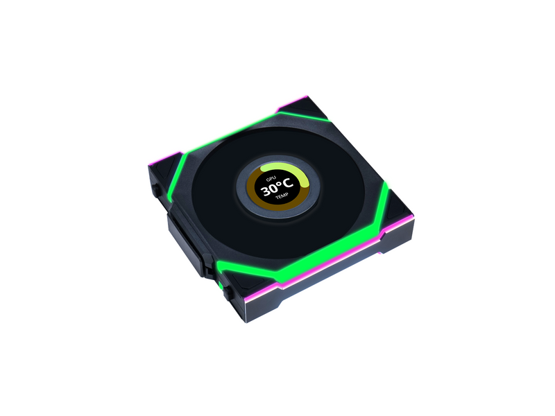 Lian Li UNI FAN SL Wireless LCD Reverse - Gehäuselüfter - 120mm - Schwarz mit RGB LED - 31 dBA