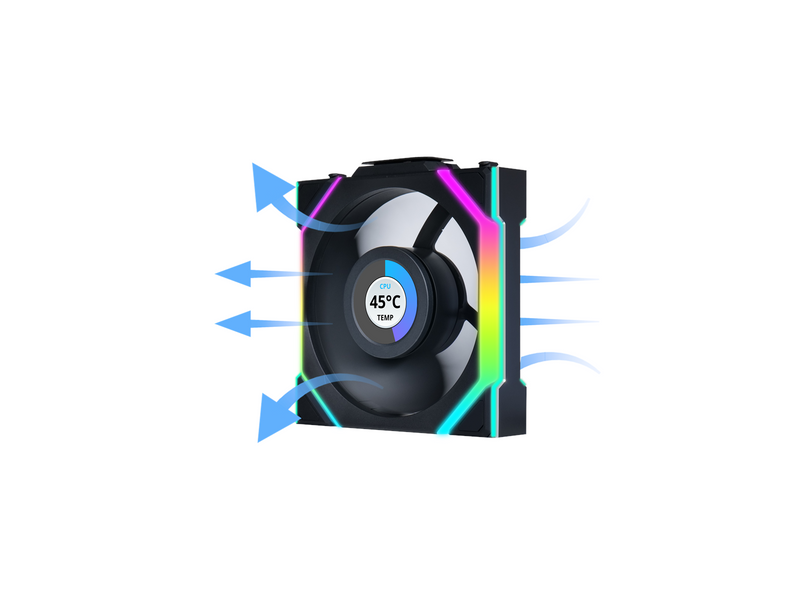 Lian Li UNI FAN SL Wireless LCD Reverse - Gehäuselüfter - 120mm - Schwarz mit RGB LED - 31 dBA