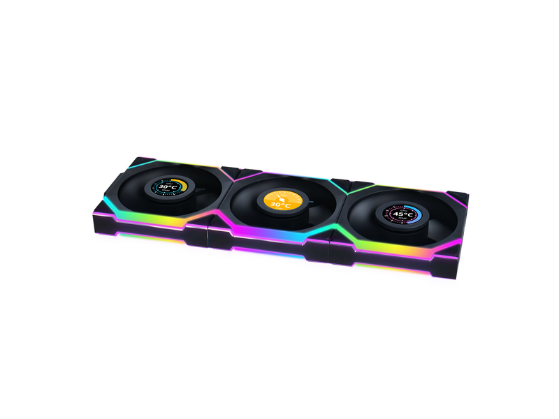 Lian Li UNI FAN SL Wireless LCD Reverse - Gehäuselüfter - 120mm - Schwarz mit RGB LED - 31 dBA