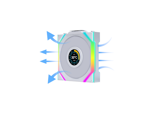 Lian Li UNI FAN SL Wireless LCD Reverse - Gehäuselüfter - 120mm - Weiß mit RGB LED - 31 dBA