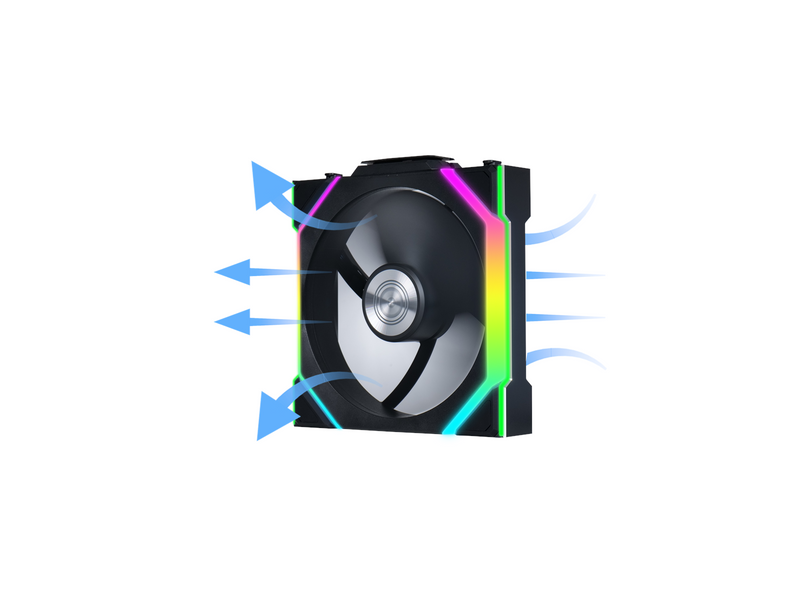Lian Li UNI FAN SL Wireless Reverse (3-pack) - Gehäuselüfter - 120mm - Schwarz mit RGB LED - 29 dBA