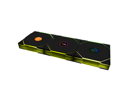 Lian Li UNI FAN TL Wireless LCD (3-pack) - Gehäuselüfter - 120mm - Schwarz mit RGB LED - 27 dBA