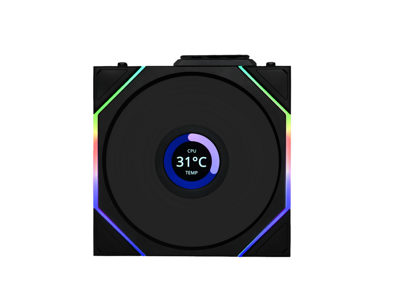 Lian Li UNI FAN TL Wireless LCD - Gehäuselüfter - 120mm - Schwarz mit RGB LED - 27 dBA