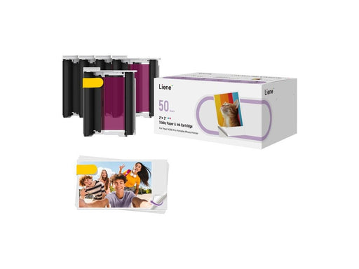 Liene 2x3" Fotopapier, 50 Blatt + 5 Tintenpatronen