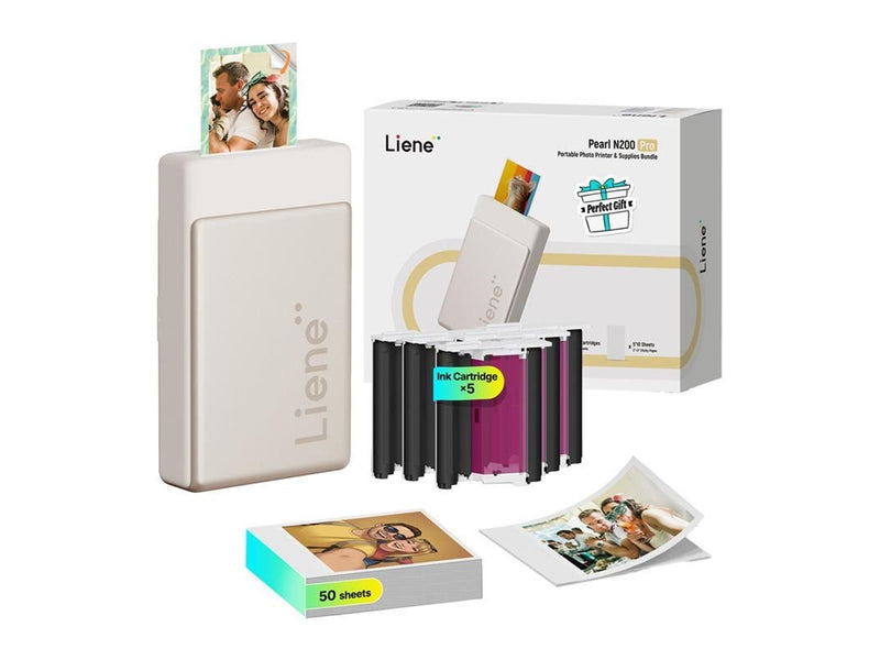 Liene Pearl N200 Pro 2x3" tragbares Fotodrucker-Kit (Gold) - Farbensublimierung