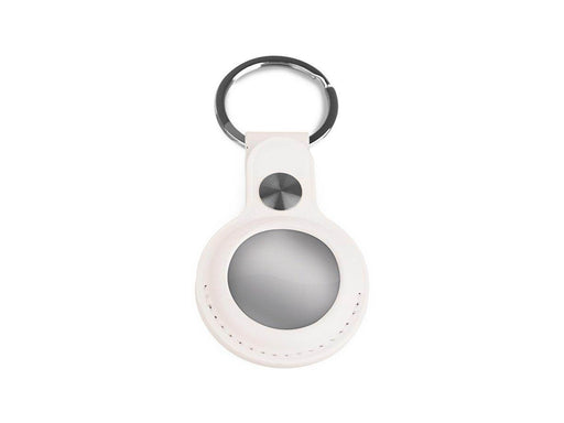 Light Solutions Airtag Key Ring - Leather - White