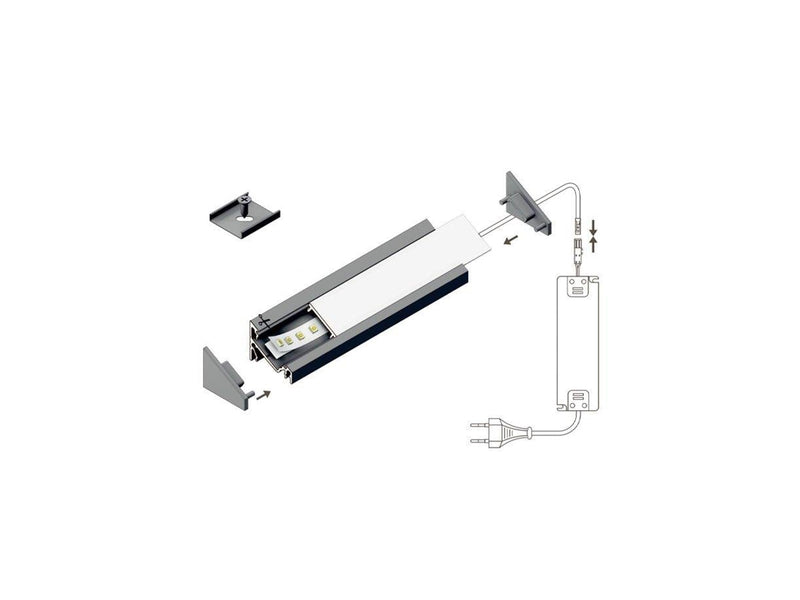 Light Solutions Aluminiumsprofil - Model C til Philips Hue og WiZ - Alu