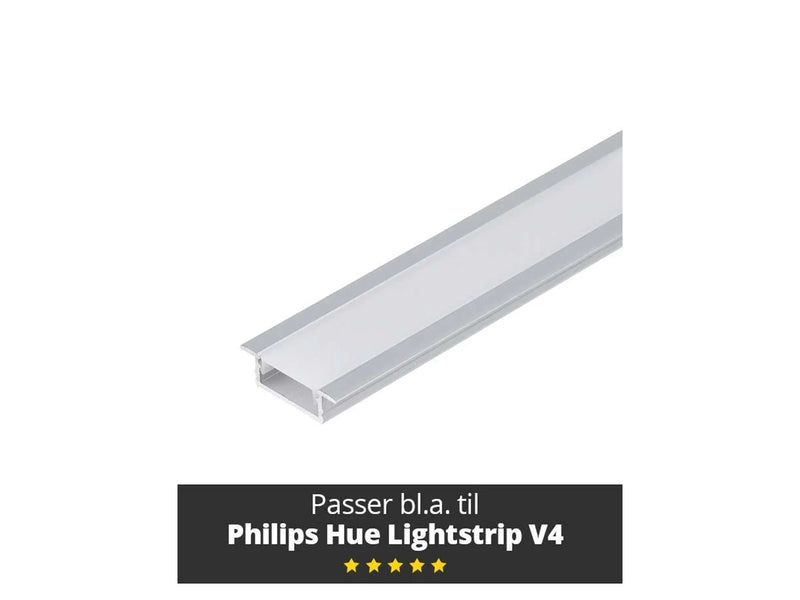 Light Solutions Aluminiumsprofil - Model G til Philips Hue og WiZ - Alu