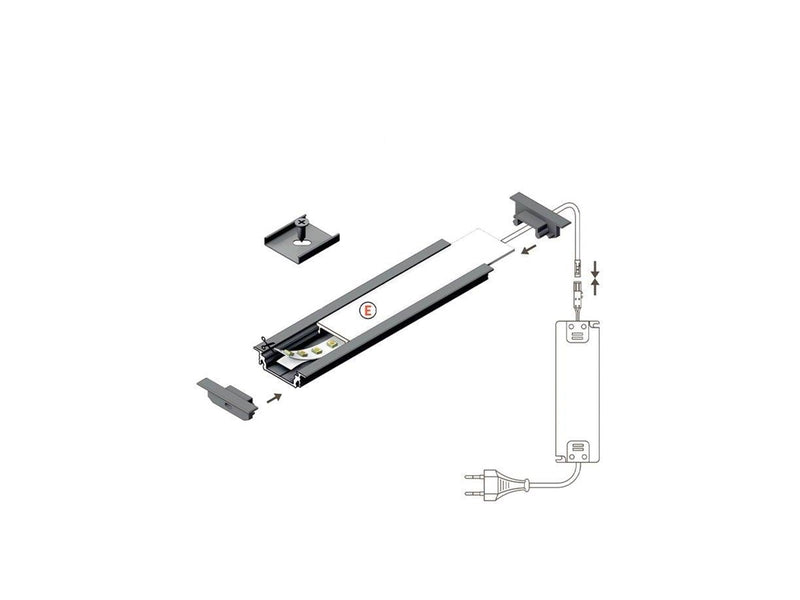 Light Solutions Aluminiumsprofil - Model G til Philips Hue og WiZ - Hvid