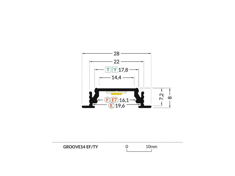 Light Solutions Aluminiumsprofil - Model G til Philips Hue og WiZ - Hvid
