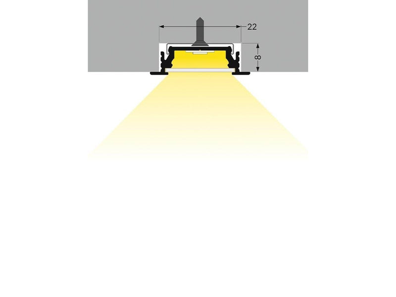 Light Solutions Aluminiumsprofil - Model G til Philips Hue og WiZ - Hvid