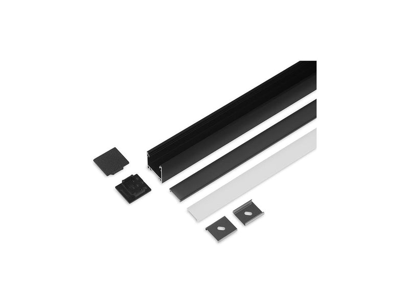 Light Solutions Aluminiumsprofil - Model L - 20mm LED strip - Sort