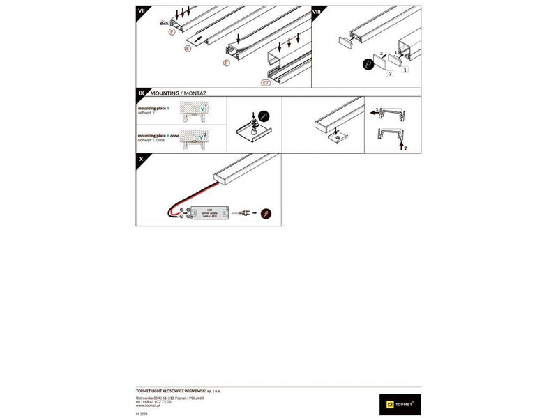 Light Solutions Aluminiumsprofil - Model S til Philips Hue og WiZ - Hvid *DEMO*