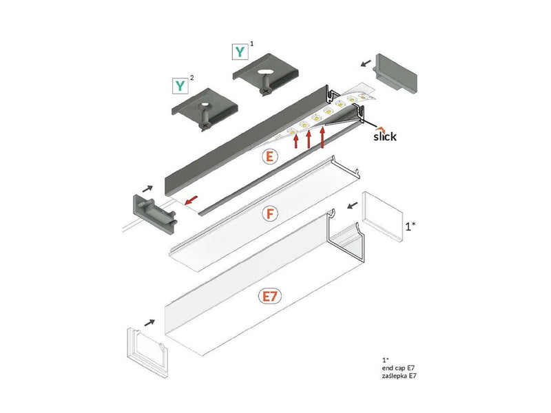 Light Solutions Aluminiumsprofil - Model S til Philips Hue og WiZ - Hvid *DEMO*