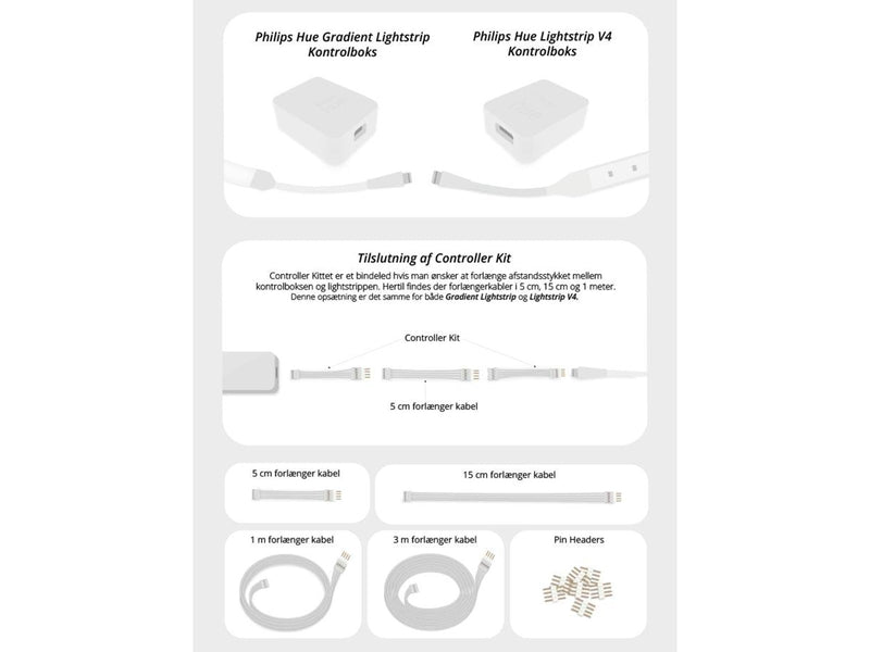 Light Solutions Cable for Gradient LightStrip - Controller Kit - White - 1 set