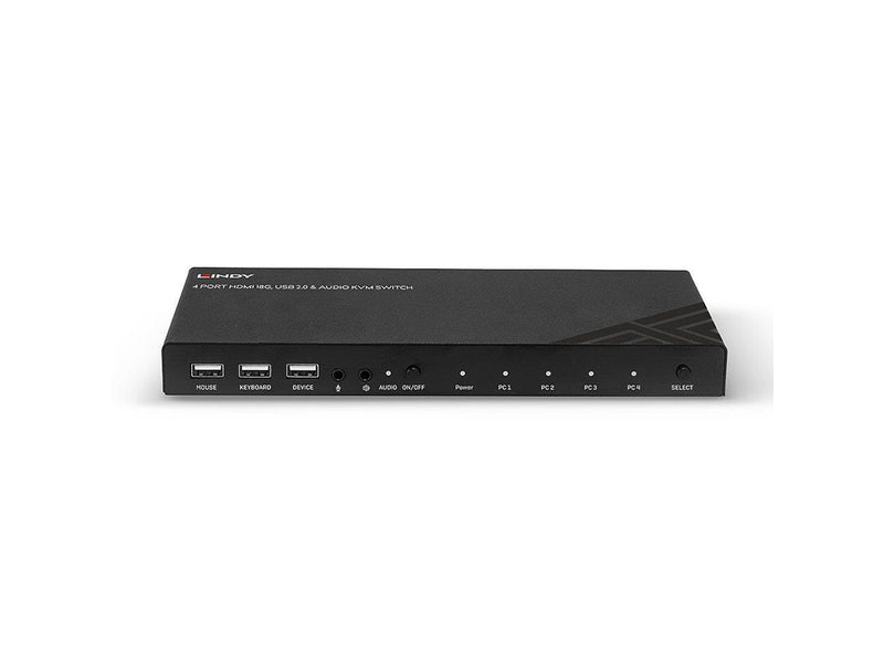 Lindy 4-Port HDMI 4K60 USB 2.0 & Audio KVM Switch