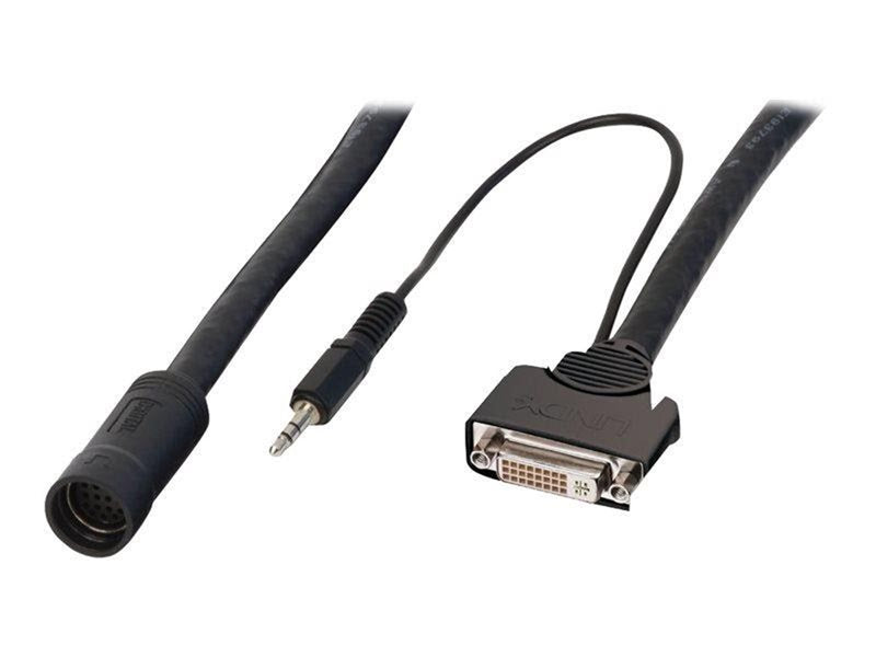 Lindy DVI Female & Audio Fly Lead for In-Wall Cable Run - video / audio cable - DVI / audio - 25 cm