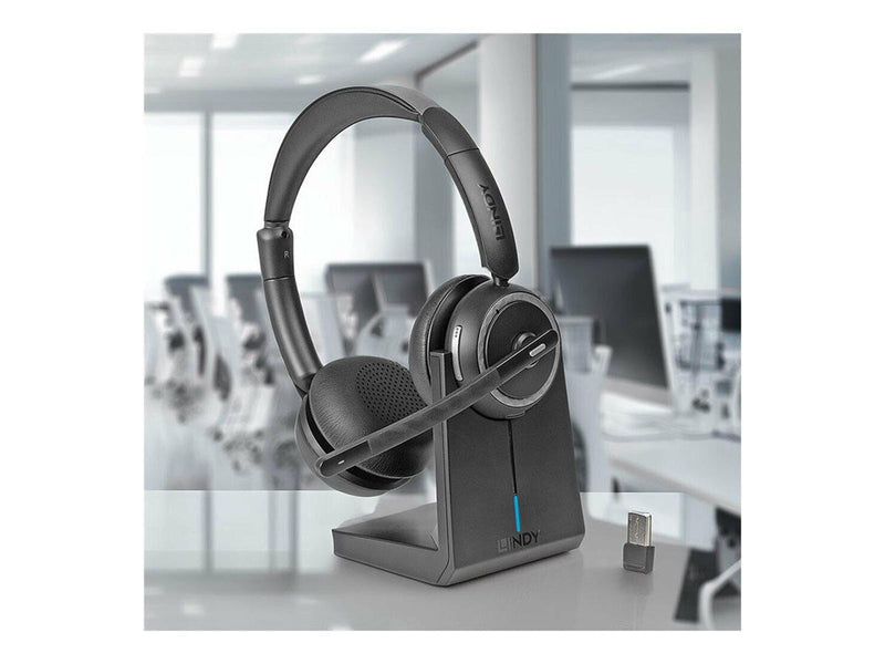 Lindy L118 Wireless Noise Cancelling Headset & Charging Base