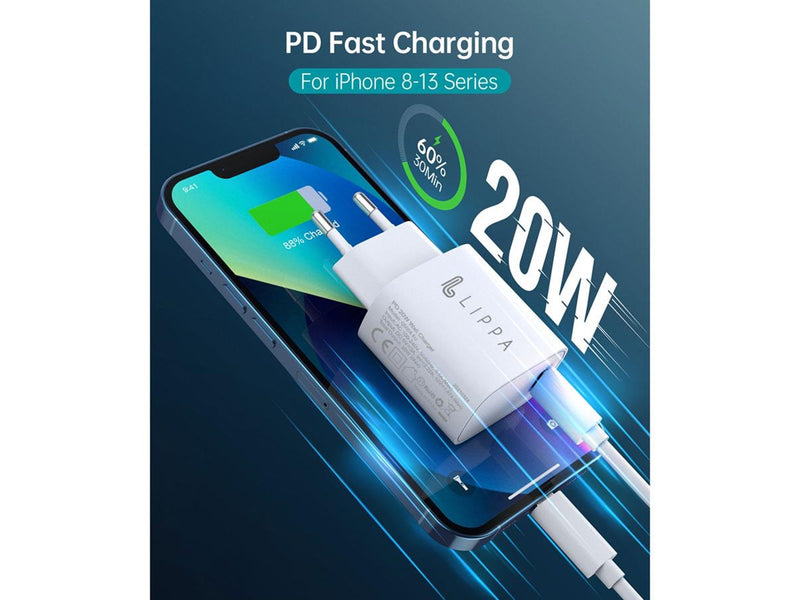 Lippa 20W USB-C PD Wall Charger - White