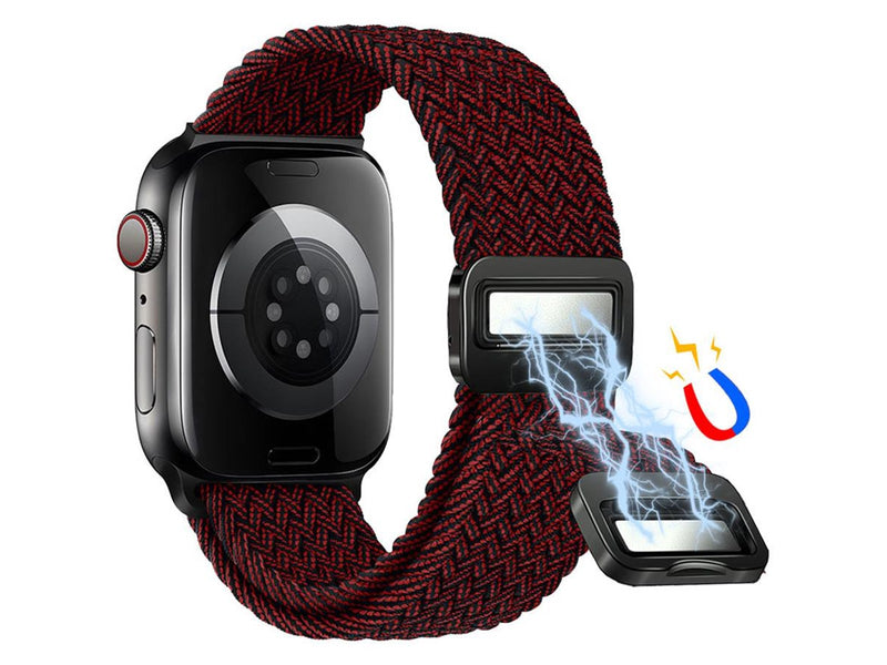 Lippa Apple Watch Nylon Strap incl. Magnetic Lock 42/44/45/46/49 mm - Red
