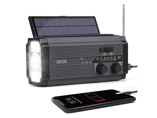Lippa Emergency Radio - Solar - Dynamo - 5000 mAh Power Bank - AM/FM - Mono - schwarz