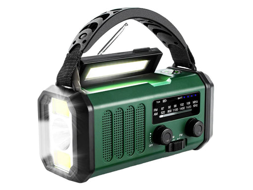 Lippa Emergency Radio - Solar - Dynamo - Compass - 10.000 mAh Power Bank - AM/FM - Mono - Grün