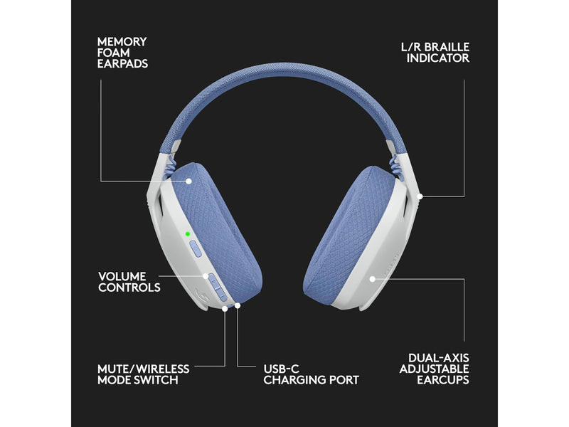 Logitech G435 LIGHTSPEED Wireless Gaming Headset - White