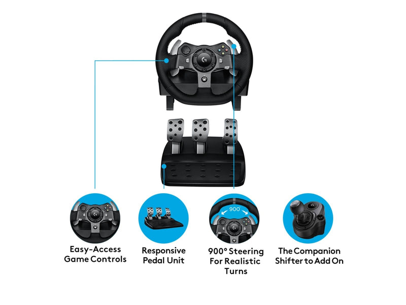 Logitech G920 Driving Force (Xbox X-S / Xbox One / PC) - Wired Lenkrad & Pedale Set - Microsoft Xbox One