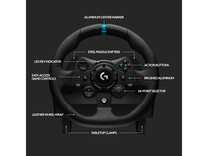 Logitech G923 TRUEFORCE Racing Wheel & Pedals - Xbox One | Series S&X & PC - Wired Lenkrad & Pedale Set - Microsoft Xbox One