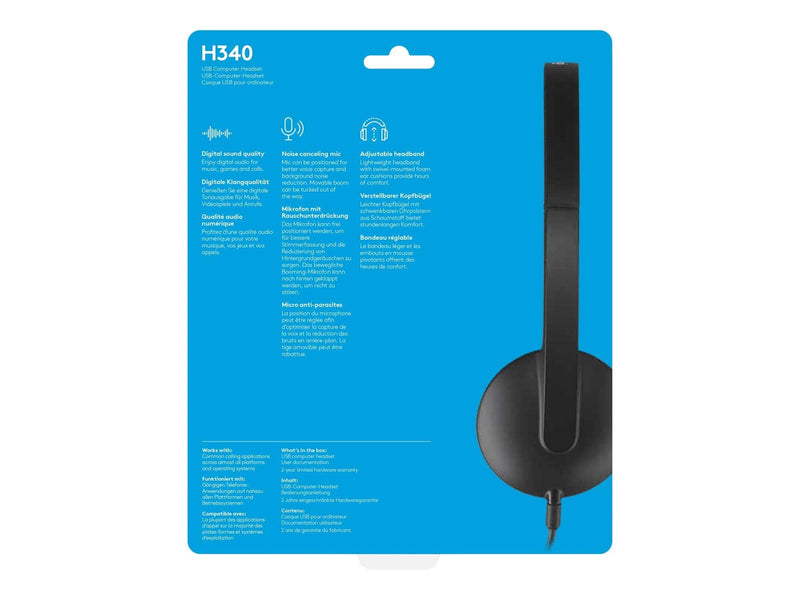 Logitech H340 USB Headset - Black