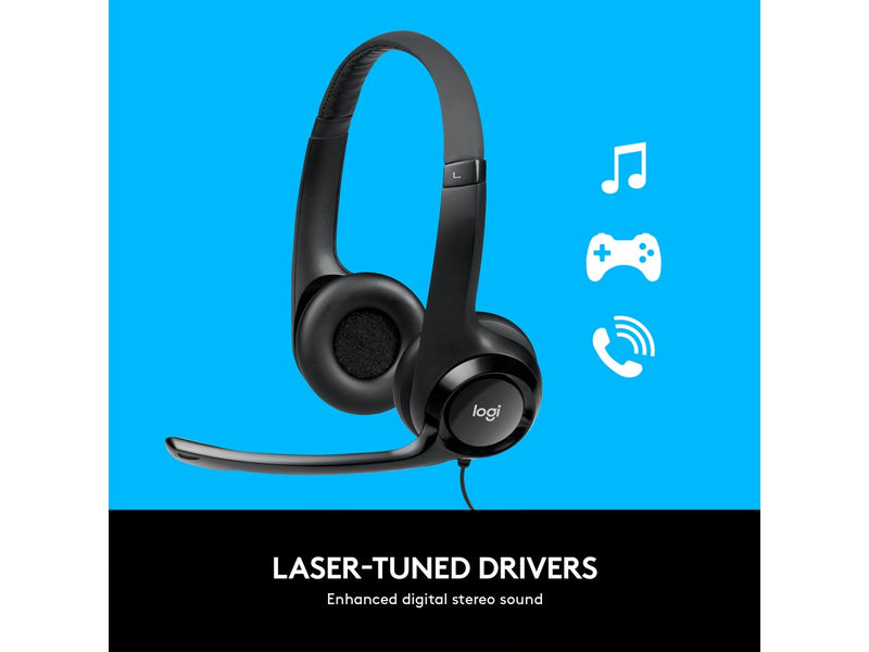 Logitech H390 USB Computer Headset - Black