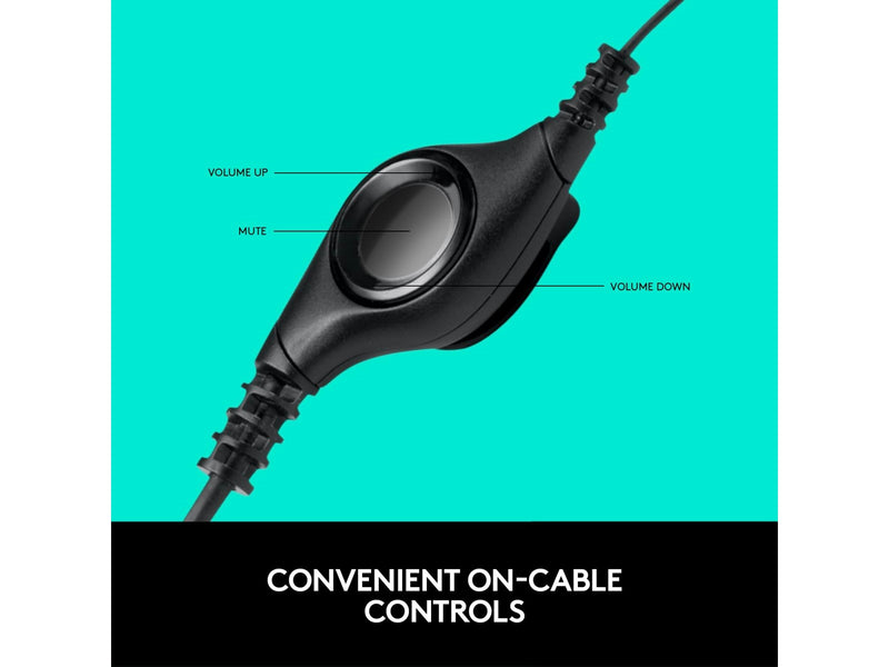 Logitech H390 USB Computer Headset - Black