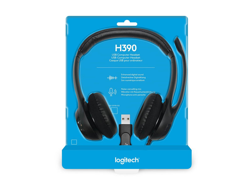 Logitech H390 USB Computer Headset - Black