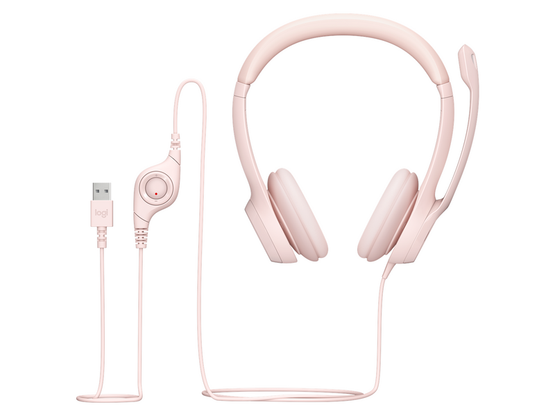 Logitech H390 USB Computer Headset - Rose