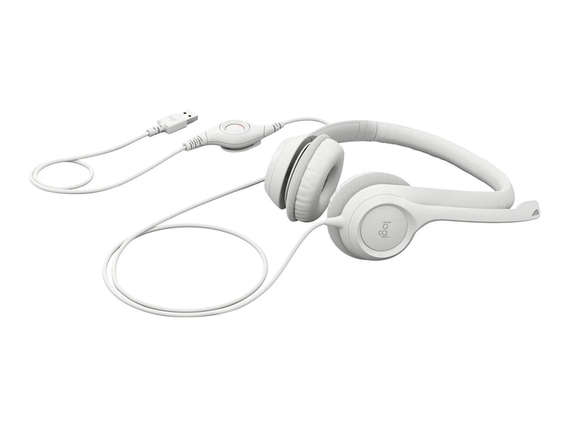 Logitech H390 USB Computer Headset - White