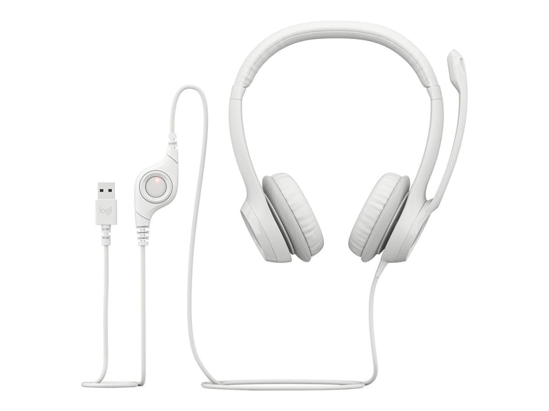 Logitech H390 USB Computer Headset - White