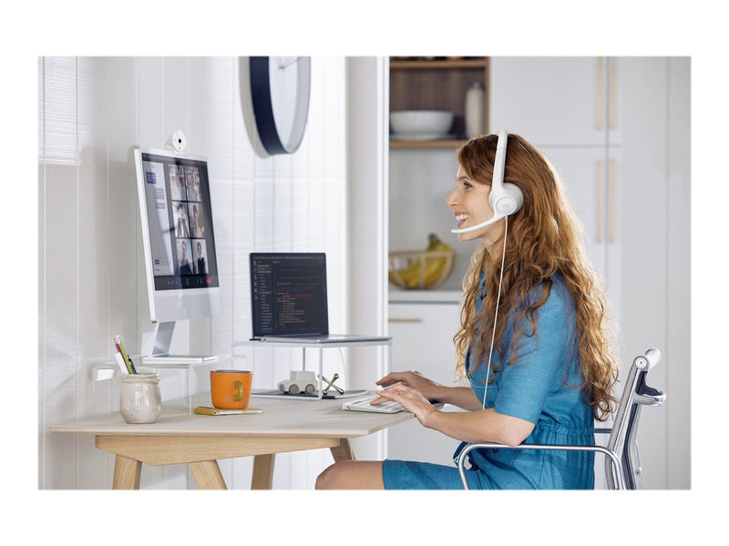 Logitech H390 USB Computer Headset - White