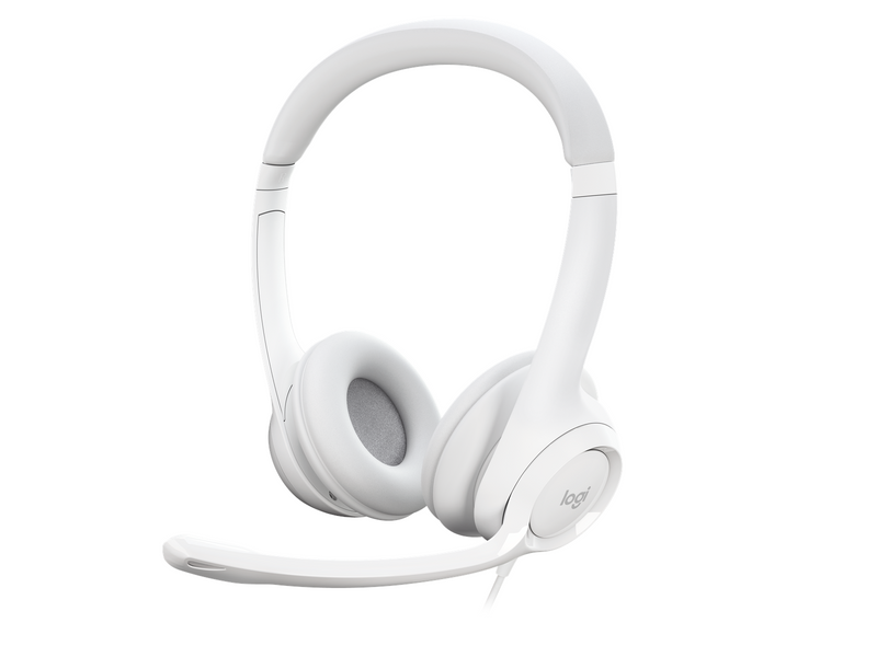 Logitech H390 USB Computer Headset - White