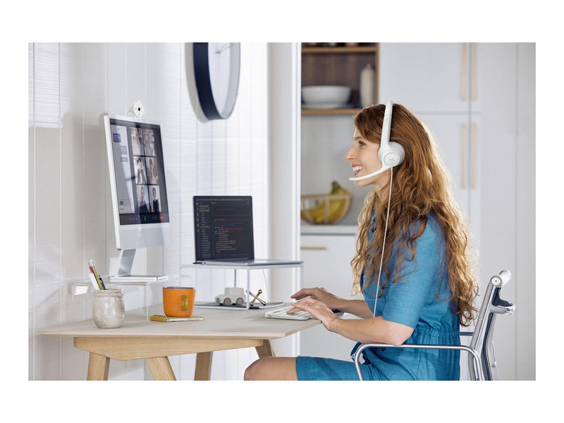 Logitech H390 USB Computer Headset - White