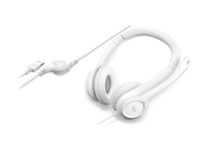 Logitech H390 USB Computer Headset - White