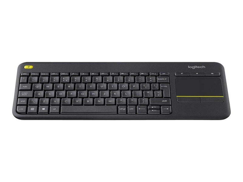 Logitech K400 Plus Ergonomic Wireless Touch - Tastatur - Belgien - Schwarz